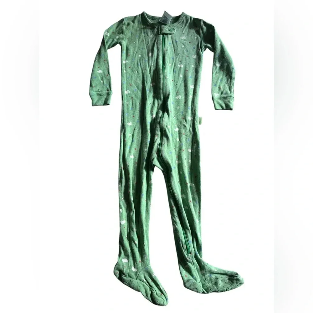 Baby Gap Green Polar Bear Zip Footed Sleeper Pajamas 18–24 Months